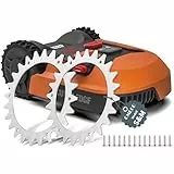 OMECO 2 Stück Mähroboter Spikes für Worx Landroid S/M, 205 mm Rasenmäher Roboter Spikes, Gesenkte Schraubenlöcher Entgratet, 14x Selbstschneidende Schrauben
