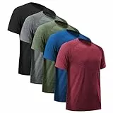 YOIOWVY Sport T Shirts Herren 1/3/5/7Per Pack Kurzarm Herren Atmungsaktiv Funktionsshirt Schnelltrocknend Sportshirts Running Gym Shirts