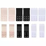 ShiJiuYou 12 StückBH Verlängerung 2 Haken 3 Hakens, BH Erweiterung 2 Haken 3 Hakens, Elastische BH Verschluss Verlängerung, Bra Extenders Verlängerer für Damen Mädchen (Schwarz, Weiß, Hautfarbe)