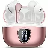 Bluetooth Kopfhörer, Kopfhörer Kabellos Bluetooth 5.4 In Ear, 4 ENC Noise Cancelling Mic Ohrhörer, HiFi Stereo Tiefbass, 40H Spielzeit, IP7 wasserdichte Earbuds, Touch Control, LED-Anzeige, Roségold