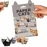 DIY Papier Katzen Origami Kit,50 Blätter 3D Katze/Hund /Dinosaurier Origami Papier Handwerk Kit,Tier Schreibtisch Dekor,Handgefertigte Papierkraft Kit Dekoration (Katzen)