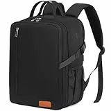 Lossga Handgepäck Rucksack 40x30x20 für Ryanair Flugzeug Reiserucksack 14 Zoll Laptop Travel Backpack 24L für Wizz Air Unter Sitzplatz Cabin Bag Herren Damen, Schwarz