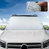 Auto Windschutzscheibenabdeckung Frontscheibenabdeckung mit Magnet schutzt Seitenspiegel, Magnetische Auto Scheibenabdeckung Winter Frostschutz Eisschutzfolie für Meisten Autos SUV LKW 240cm*143cm