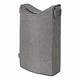 blomus -FRISCO LOUNGE- Wäschesammler, übereinander klappbarer Deckel, schlankes, zeitloses Design, 65l, Farbe Warm Gray (69256)