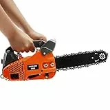KANBCNG 25.4cc Benzin Kettensäge 12 Zoll Kettensäge 2-Takt-Motor Gasoline Chainsaw 9000rpm 1.22hp Benzinbetriebene Motorsäg Verstellbare Kettenspannung Gas Sägen Gas-Kettensägen mit Oberem Handgriff