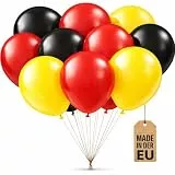 12 Ballons * DEUTSCHLAND * als Deko für Party, Länderparty und WM 2026 | 100% Naturkautschuk, biologisch abbaubar, Ø28cm | Dekoration Partydeko Schwarz Rot Gold Flagge, Edition: Luftballons, 12 Stück