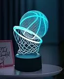 EleBikk Basketball Nachtlicht für Kinder, Basketball 3D Nachtlicht, 3D Illusion Lampe, 16 Farben Fernsteuerung dimmbar Vision Nacht-licht, Überraschungsgeschenk für Kinder & Basket-ball-Liebhaber