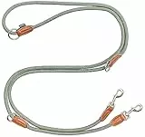 Leisegrün Hundeleine große Hunde | Führleine 3m verstellbar mit 2 Karabiner | 3 Meter lang x 1,1 cm | Nur 300 g | Modell Devon | Grün