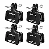 AGPTEK 4X Bremsbeläge Fahrrad, Scheibenbremsbeläge, High Performance Bremsbeläge Disc Brake Pads & Spring (Resin) für Mountainbike Scheibenbremse I Bike Beläge I Bremsbelag (4 Stück), Schwarz
