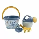 Little Dutch Eimerset Sandspielset 5-teilig - Sandspielzeug Strandspielzeug Sandkasten - für Jungen ab 18 Monate - Ocean World blau