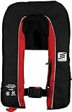 Seilflechter - 150N Automatik Rettungsweste für Erwachsene ab 40kg, selbstauslösend inkl. 33g CO2 Kartusche, ohnmachtssicher, mit Signalpfeife, Klickverschluss ohne Lifebelt