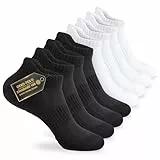 Mowenti Sneaker Socken Herren Damen 39-42 Sportsocken Tennissocken Wandersocken Laufsocken Frottee Running Socks 8 Paar Schwarz Weiß