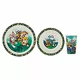 PAW PATROL P:os 34824 - Dino Rescue Frühstücksset, 3-teiliges Geschirrset mit Teller, Schüssel und Trinkbecher, Kindergeschirr aus Kunststoff, spülmaschinen-/mikrowellengeeignet