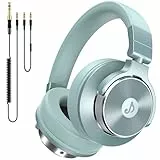 syndesmos Over Ear Kopfhörer mit Kabel, 50mm Treiber DJ Kopfhörer Professionell Studio Kopfhörer 3,5mm/6,35mm Klinke Share-Port DJ Headphones für Studio, Podcast, Monitoring, PC (Mintgrün)