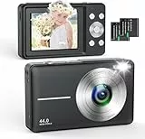 Digitalkamera 1080P 44MP Fotoapparat, mit 2,4' LCD-Bildschirm, 16-fachem Digitalzoom und Bildstabilisierung, tragbare kompakte Vlogging-Kamera für Kinder, Teenager und Anfänger