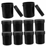 BUGUUYO 10er-pack Schwarze Vorratsgläser Aus Kunststoff Mit Deckel 150 Ml Weite Öffnung Luftdichter Verschluss Für Unterwegs Und Zu Hause Wiederverwendbar Für Flüssigkeiten