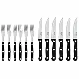 Russell Hobbs 12 teiliges Steakbesteck für 6 Personen, Traditionelle Edelstahl Steakmesser und Steakgabeln, Messer und Gabel Set für BBQ & Grill, Pizzabesteck, Hochwertiges besteck, 6 Messer, 6 Gabeln