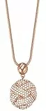 Esprit Damen-Kette mit Anhänger Lilaia Messing rhodiniert Zirkonia weiß Rundschliff 80 cm - ESNL02752C800