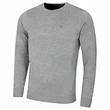Calvin Klein Herren mit Rundhalsausschnitt Sweater - Grau Marl - XL