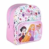 CERDÁ LIFE'S LITTLE MOMENTS Mädchen Kleiner Kindergartenrucksack mit Disney Prinzessinnen-Transparente Vortasche und verstellbare gepolsterte Griffe Rucksack, Rosa, Einheitsgröße