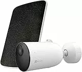 EZVIZ 3MP Akku Überwachungskamera, kabellose WLAN 6 IP Außenkamera mit AOV-Modus, KI Personen-/Fahrzeugerkennung, Farbnachtsicht, 2-Wege-Audi, CB3 Kit mit Solarpanel
