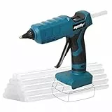 Mellif Akku Heißklebepistole für Bosch professional 18V Akku wie GBA/GBA ProCORE, kabellos Heißklebepistole Akku,45s schnell Aufheizung Klebepistole mit 20PCS Klebestifte, ideal für DIY(KEIN Akku)