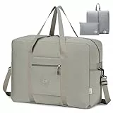 SPAHER Reisetasche 55x40x20 Handgepäck Tasche Ryanair Handgepäck 55x40x20 Tasche Flugzeug Groß Leichter Flugzeug Organizer Duffle Bag 45L Packbare Holdall Handtasche für Herren und Damen Khaki