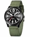 CIVO Armbanduhr Herren Militär Outdoor: Mode Grün Quarzuhr mit Groß Zahlen Leicht zu Lesen - Analog Wasserdicht Nylonband Geschenk für Männer