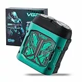 VGR 344 Mini Rasierer Herren, Elektrorasierer Herren mit Magnetischen Doppelrotationsköpfen für Einfache Reinigung, Kompakter Reise Rasierer für Das Gesicht mit IPx6 Wasserdicht, USB Aufladung, Grün