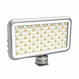 DIGIPOWER LED-Videolicht mit 24 Helligkeitsstufen, Farbtemperaturkontrolle und Lichtfilter, 112 LEDs, inkl. universeller Smartphone-Halterung, für Handys, DSLR-Kameras, Action Cams und Videokameras