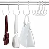 Bewudy S Haken, 6 Stück 90° Twist Hacken ​für Kleiderstange, Heavy Duty Metallhaken Einhängen 10cm Silber Mehrzweckhaken Handtaschenaufhänger Geldbörsenhaken haken für Schrank Küche Bad