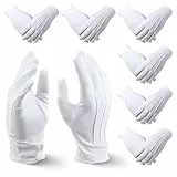 Valyrane 6 Paar Nylon-Handschuhe, weiß, atmungsaktiv, weich und flexibel, Einheitsgröße, Nylon-Handschuhe für Anzug, Ehrenwache, Prüfung von Schmuck