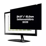 Fellowes PrivaScreen Black Out Sichtschutzfilter Blendschutz Blaulichtfilter für Monitore mit 24,0 Zoll (Seitenverhältnis 16:09, 531 x 298 mm) Einfaches Anbringen/Entfernen Dank Quick-Reveal-Laschen