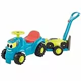 Ecoiffier – Rutschauto mit Rasenmäher – 2in1 Kindertraktor mit Anhänger und Rasenmäher, Gartenspielzeug für Kinder ab 12 Monaten