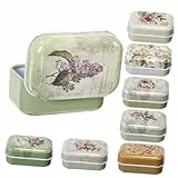 CALLARON 8 Stück Boxen Schmuckkästchen 6 x 4 x 2,5 cm Blechdosen Mit Klappdeckel Kleine Metalldosen Dekorative Dosen Schmuckkästchen Dekorative Boxen Mit Deckel