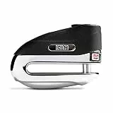 IFAM Bremsscheibenschloss Motorrad Road75, 5.5mm, Farbe Chrom, Gehärteter Stahl, Automatische Verriegelung, 2 Normale Schlüssel und 1 LED, Erinnerungskabel und Tragetasche, Kompaktes Vorhängeschloss