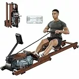 Dripex Wasser Rudergerät für Zuhause, Klappbar Wasserrudergerät aus Massivholz,Faltbares Rudermaschine mit LCD-Monitor & Bluetooth App,Hochwertige Rudergerät mit Ergonomische Sitz,Max 158KG Belastbar