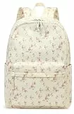 LEDAOU Rucksack für Teenager Mädchen Schulrucksack große Büchertaschen Grundschule High School Cord leichte Laptop-Taschen für Mädchen Frauen Casual Travel Daypacks (Cord Rote Blüten 202)