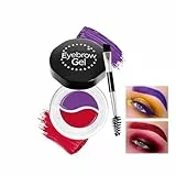 MockTota Zweifarben Augenbrauen-Gel Set – Langanhaltendes, Wasserdichtes Brow Gel mit 2 Neonfarben & Doppelbürsten-Design für Karneval, Cosplay & Alltagsmake-up (Rot + Lila)