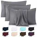Utopia Bedding - Kissenbezug 50x75 4er Set - Kopfkissenbezug 50 x 75 aus 100% gebürsteter Mikrofaser mit Umschlagverschluss - Falten-, verblassen- und schmutzabweisende Kissenbezüge 50x75 - Grau