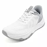 Sosenfer Herren Straßenlaufschuhe Extra Breit Sportschuhe Walkingschuhe Turnschuhe Laufschuhe Sneaker Atmungsaktiv Schockdämpfung rutschfest Fitness Im Freien Jogging-Weißgrau-45
