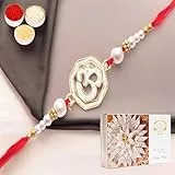 Ghasitaram Gifts Rakhi for Brother Rakhis Online- The Sparkle of Heavenly Divine Blessings for My brother Rakhi with 200 gms of Kaju katli