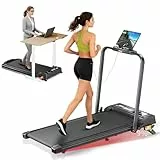 6 IN 1 Laufband für Zuhause mit Neigung bis 9%, Klappbares Laufband mit Intelligentes APP, 12km/h Walking Pad Klappbar, 2.5 PS Walking Pad Schreibtisch mit LED-Anzeige und Fernbedienung