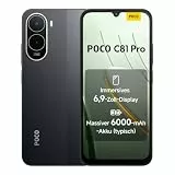 Poco C81 Pro Smartphone, 4 GB + 128 GB, Handy, 6000 mAh Akku, 120 Hz Bildschirm, 6,9 Zoll Display, 13 MP AI-Doppelkamera, schwarz, zusätzliche 1 Jahr Garantie