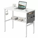 CubiCubi Schreibtisch, 80 x 40 cm Computertisch, Schreibtisch Klein PC-Tisch Stabil, Weiß