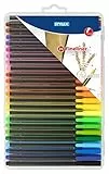 Stylex 32630 - Fineliner, 24 Farben, Strichstärke 0,4 mm, mit Qualitätsspitzen, 24 Stück