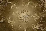 Komar Fototapete GOLD | 368 x 254 cm | Tapete, Wand, Dekoration, Wandbelag, Wandbild, Wanddeko, Florales Goldmuster, Gold | 8-703