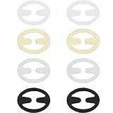 Irikdescia® 8 Stück BH-Träger Clips, Oval Racerback-BH-Clips Set, für Brautkleider, Fitnesssport, Verhindern Schultergurte Rutschen (Hautfarbe, Weiß, Schwarz, Transparent)