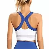 Dmwhsy Damen-Sport-BHS, X-Sport-BHS mit überkreuztem Rücken, mittlerer Halt, Fitnessstudio, Laufen, Workout, Yoga, BH mit herausnehmbaren Körbchen