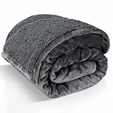 Nobleza Kuscheldecke Flauschig Decke, wasserdichte Fleecedecke L 127 x 100 cm, Weich warm in Grau Perfekt als Sofadecke, Wohnzimmerdecke oder Wohndecke für den Winter